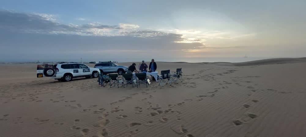 Dune drive at sunset in the Langstrand dune belt
